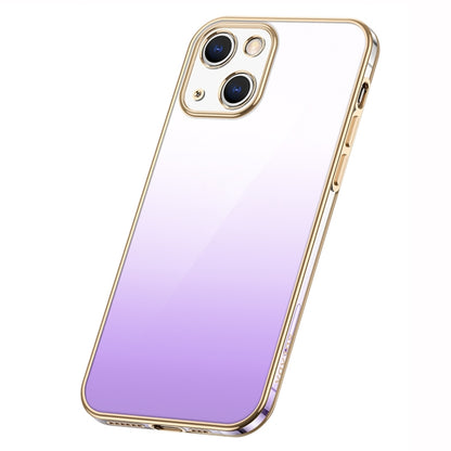 For iPhone 14 Plus SULADA Iridescence Series Plating Transparent Gradient Phone Case(Purple) - iPhone 14 Plus Cases by SULADA | Online Shopping South Africa | PMC Jewellery