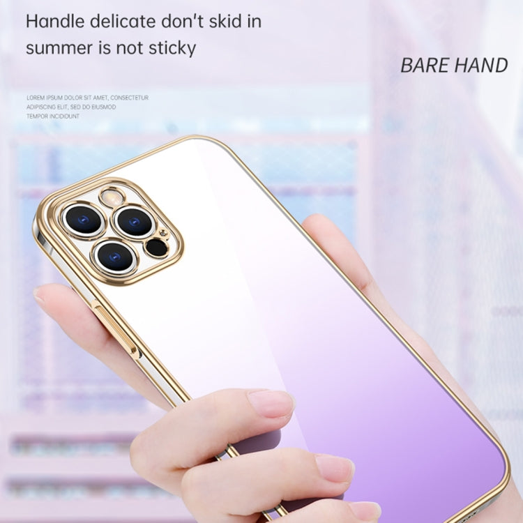 For iPhone 14 Plus SULADA Iridescence Series Plating Transparent Gradient Phone Case(Purple) - iPhone 14 Plus Cases by SULADA | Online Shopping South Africa | PMC TechLife | Buy Now Pay Later Mobicred