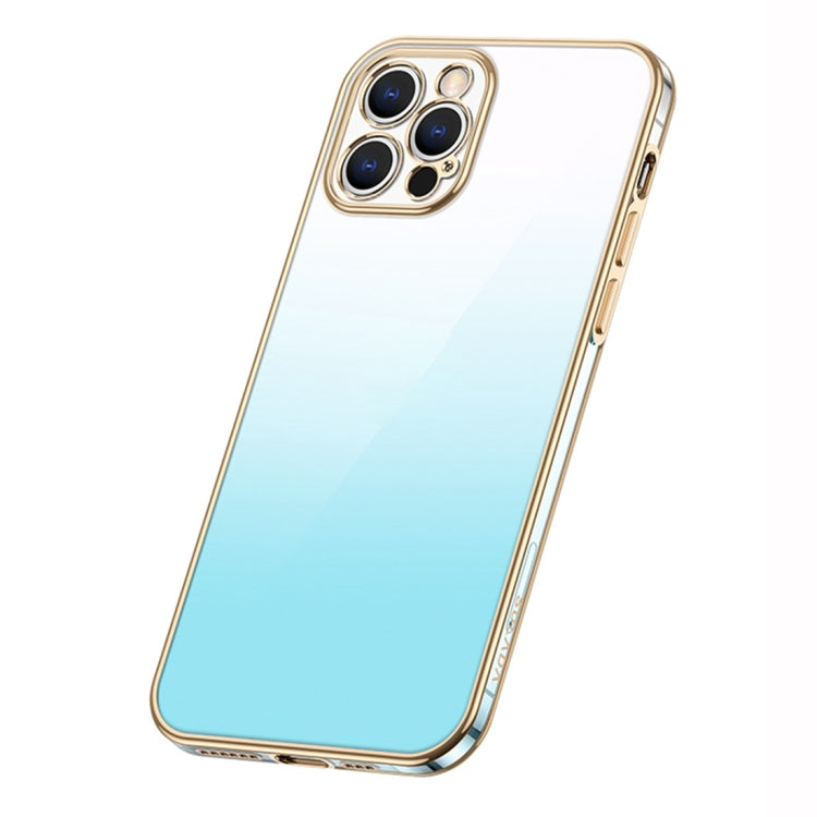 For iPhone 14 Pro SULADA Iridescence Series Plating Transparent Gradient Phone Case(Blue) - iPhone 14 Pro Cases by SULADA | Online Shopping South Africa | PMC Jewellery