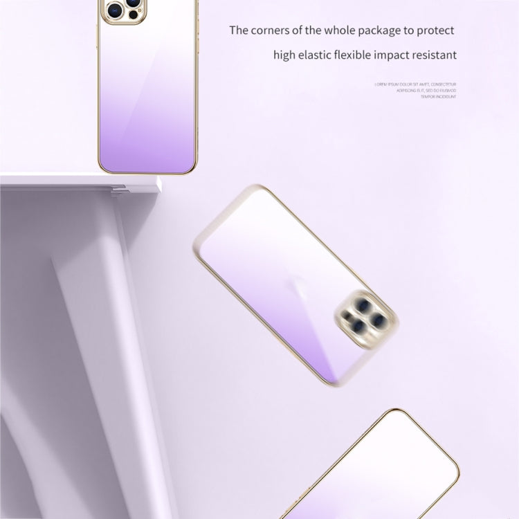 For iPhone 14 Pro SULADA Iridescence Series Plating Transparent Gradient Phone Case(Purple) - iPhone 14 Pro Cases by SULADA | Online Shopping South Africa | PMC Jewellery