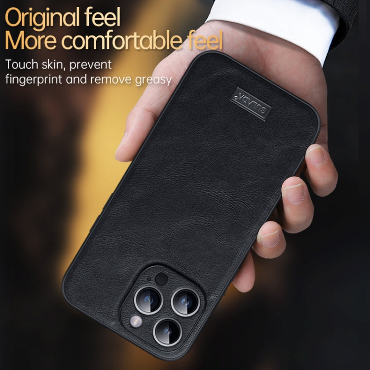 For iPhone 14 Plus SULADA Shockproof TPU + Handmade Leather Phone Case(Black) - iPhone 14 Plus Cases by SULADA | Online Shopping South Africa | PMC Jewellery