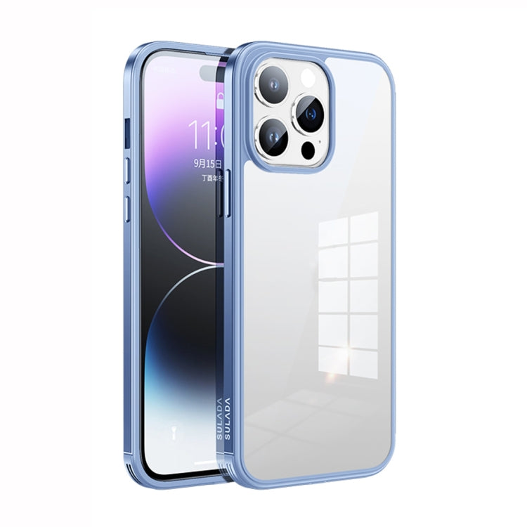 For iPhone 14 Pro Max SULADA Metal Frame + Nano Glass + TPU Phone Case(Sierra Blue) - iPhone 14 Pro Max Cases by SULADA | Online Shopping South Africa | PMC Jewellery