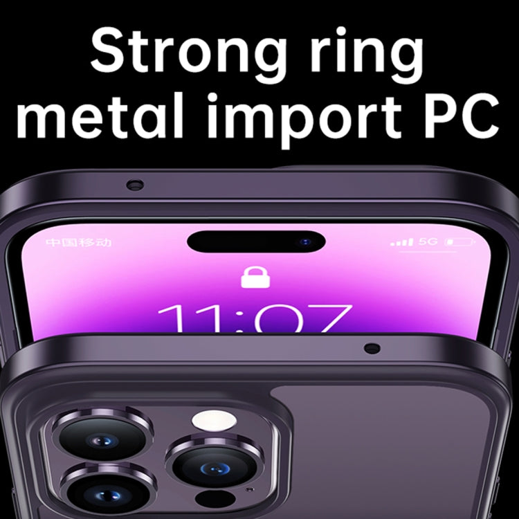 For iPhone 14 Pro Max SULADA Metal Frame + Nano Glass + TPU Phone Case(Dark Purple) - iPhone 14 Pro Max Cases by SULADA | Online Shopping South Africa | PMC Jewellery