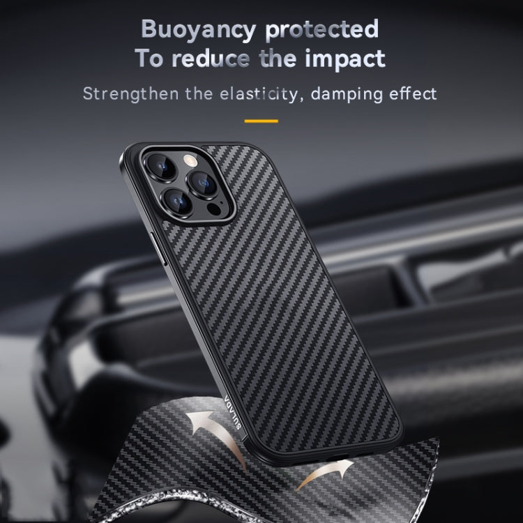 For iPhone 14 Pro SULADA Carbon Fiber Textured Shockproof Metal + TPU Frame Case(Black) - iPhone 14 Pro Cases by SULADA | Online Shopping South Africa | PMC Jewellery