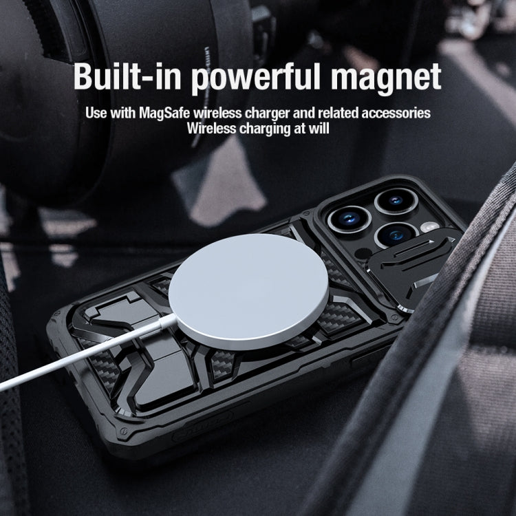 For iPhone 14 Pro NILLKIN Sliding Camera Cover Design TPU + PC Magnetic Phone Case(Blue) - iPhone 14 Pro Cases by NILLKIN | Online Shopping South Africa | PMC TechLife | Buy Now Pay Later Mobicred
