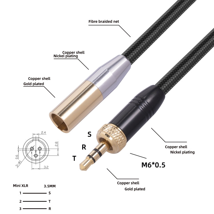 SB419M120-03 3.5mm Male to Mini XLR 3pin Male Audio Cable, Length: 30cm - Microphone Audio Cable & Connector by PMC Jewellery | Online Shopping South Africa | PMC Jewellery