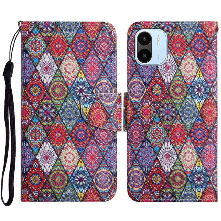 For Xiaomi Redmi A1 Colored Drawing Pattern Leather Phone Case(Diamond Kaleidoscope) - Xiaomi Cases by PMC Jewellery | Online Shopping South Africa | PMC Jewellery