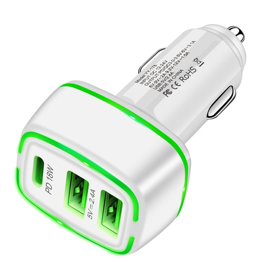 ACC-178 30W Dual USB+USB-C/Type-C Fast Charge Car Charger(White) - Car Charger by PMC Jewellery | Online Shopping South Africa | PMC Jewellery