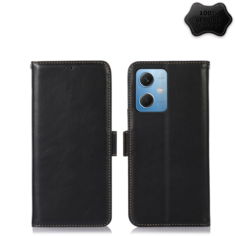 For Xiaomi Redmi Note 12 China Crazy Horse Top Layer Cowhide Leather Phone Case(Black) - Note 12 Cases by PMC Jewellery | Online Shopping South Africa | PMC Jewellery