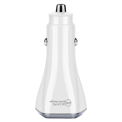 ACC-319PD 45W USB+Dual Type-C Fast Charge Car Charger(White) - Car Charger by PMC Jewellery | Online Shopping South Africa | PMC Jewellery