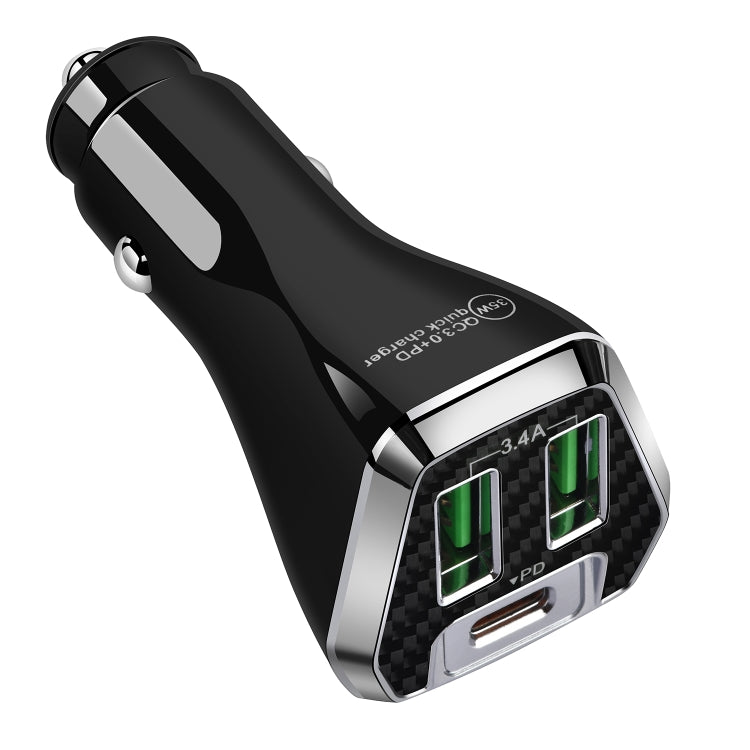 ACC-320PD 35W Dual USB+USB-C/Type-C Fast Charge Car Charger(Black) - Car Charger by PMC Jewellery | Online Shopping South Africa | PMC Jewellery