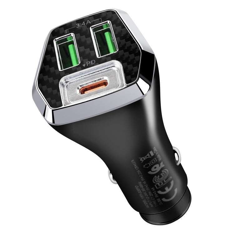 ACC-320PD 35W Dual USB+USB-C/Type-C Fast Charge Car Charger(Black) - Car Charger by PMC Jewellery | Online Shopping South Africa | PMC Jewellery