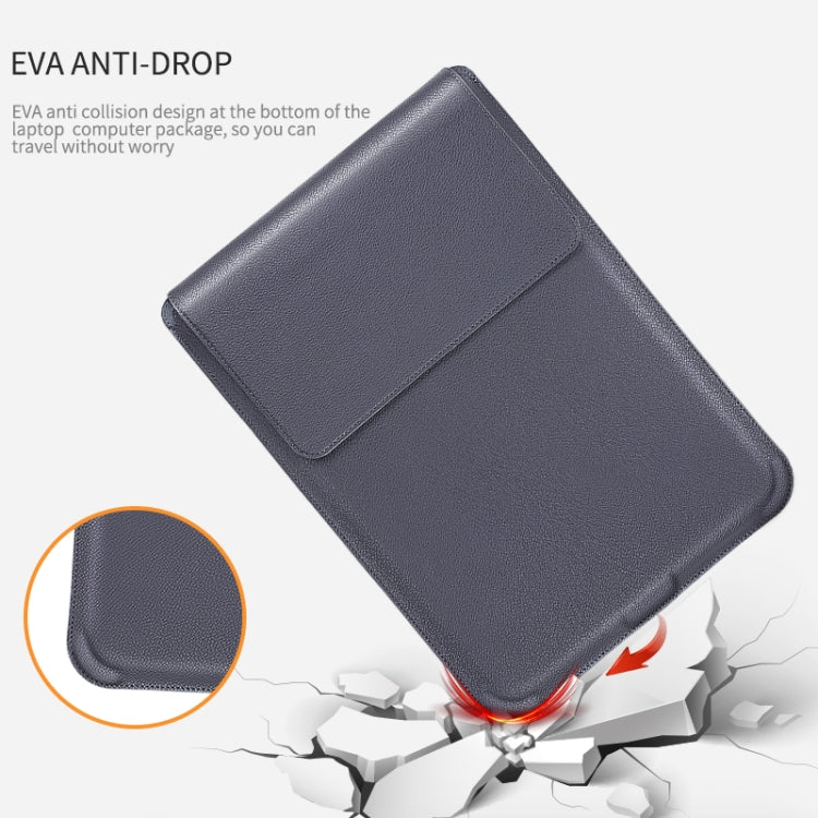 For MacBook 12 / 14 inch PU Leather 4 in 1 Laptop Bag with Functional Bracket(Black) - free shipping - PMC TechLife - Order now!