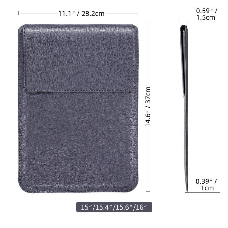 For MacBook 15 / 16 inch PU Leather 4 in 1 Laptop Bag with Functional Bracket(Space Gray) - free shipping - PMC TechLife - Order now!