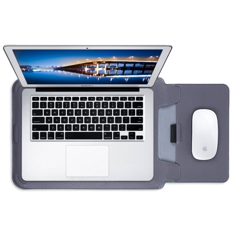 For MacBook 15 / 16 inch PU Leather 4 in 1 Laptop Bag with Functional Bracket(Black) - free shipping - PMC TechLife - Order now!