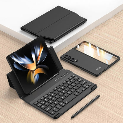 For Samsung Galaxy Z Fold3 5G GKK Magnetic Folding Bluetooth Keyboard Leather Case with Pen + Phone Case(Black) - Samsung Keyboard by GKK | Online Shopping South Africa | PMC Jewellery