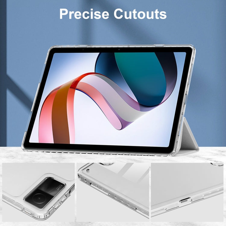 For Xiaomi Redmi Pad 10.6 3-Fold Clear Back Cover Leather Smart Tablet Case(Grey) - free shipping - PMC TechLife - Order now!