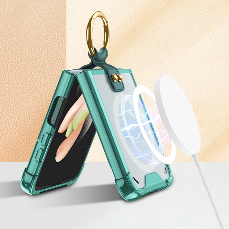 For Samsung Galaxy Z Flip4 GKK MagSafe Airbag Shockproof Phone Case with Ring Holder(Transparent) - Galaxy Z Flip4 5G Cases by GKK | Online Shopping South Africa | PMC Jewellery