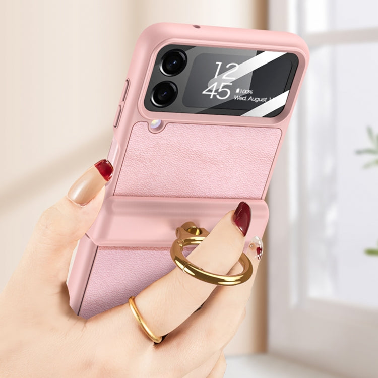 For Samsung Galaxy Z Flip4 GKK Magnetic Fold Hinge Full Coverage Phone Case with Ring Holder(Pink) - Galaxy Z Flip4 5G Cases by GKK | Online Shopping South Africa | PMC Jewellery