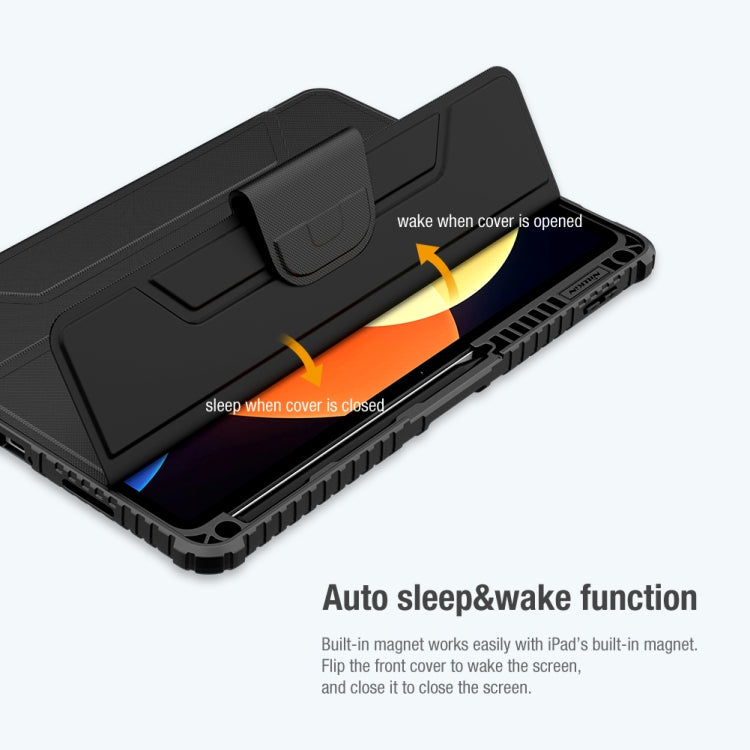 For Xiaomi Pad 5 Pro 12.4 inch  NILLKIN Bumper Pro Leather Tablet Case with Pen Slot & Sleep / Wake-up Function(Grey) - Mi Pad 5 / 5 Pro Cases by NILLKIN | Online Shopping South Africa | PMC TechLife
