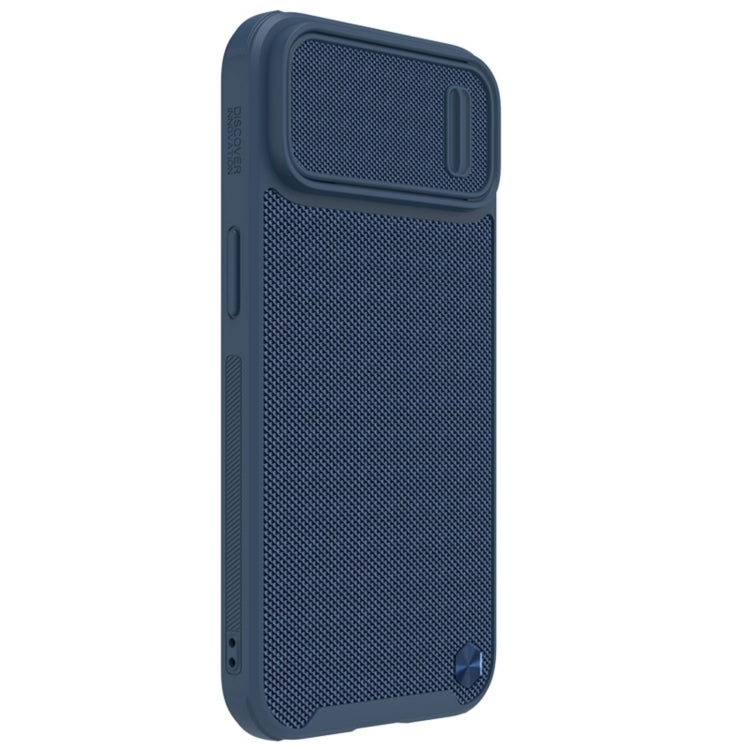 For iPhone 14 NILLKIN Texture MagSafe Camshield PC + TPU Phone Case(Blue) - iPhone 14 Cases by NILLKIN | Online Shopping South Africa | PMC Jewellery