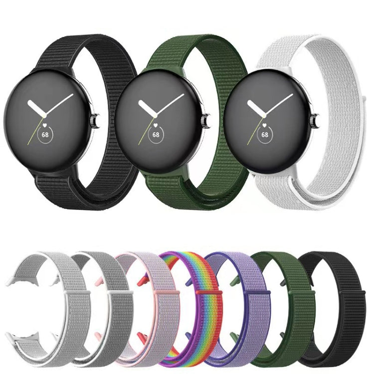 For Google Pixel Watch Nylon Woven Plastic Connector Watch Band(Pink Sand) - free shipping - PMC TechLife - Order now!