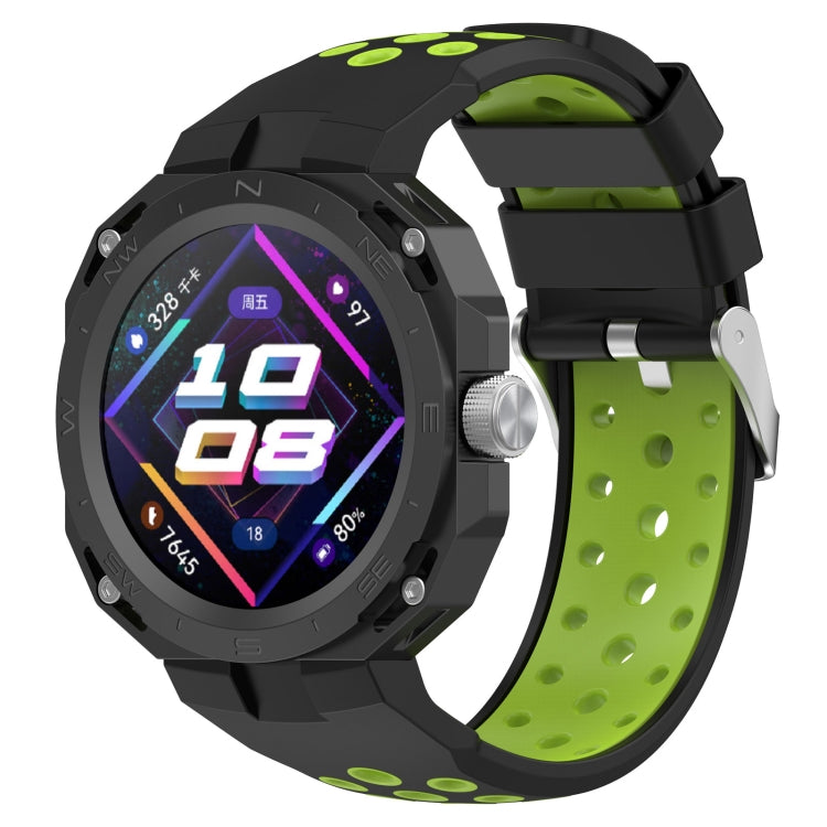 For Huawei Watch GT Cyber Two-color Silicone Watch Band(Black Fluorescent Green) - free shipping - PMC TechLife - Order now!