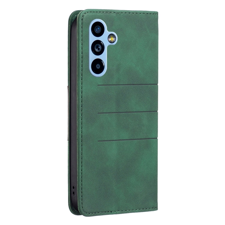 For Samsung Galaxy A54 5G BF10 Color Block Magnetic Flip Leather Phone Case(Green) - free shipping - PMC TechLife - Order now!
