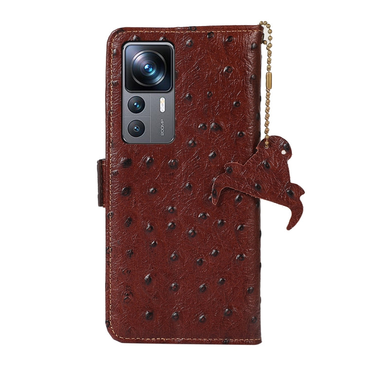 For Xiaomi 12T / 12T Pro / Redmi K50 Ultra Ostrich Pattern Genuine Leather RFID Phone Case(Coffee) - free shipping - PMC TechLife - Order now!