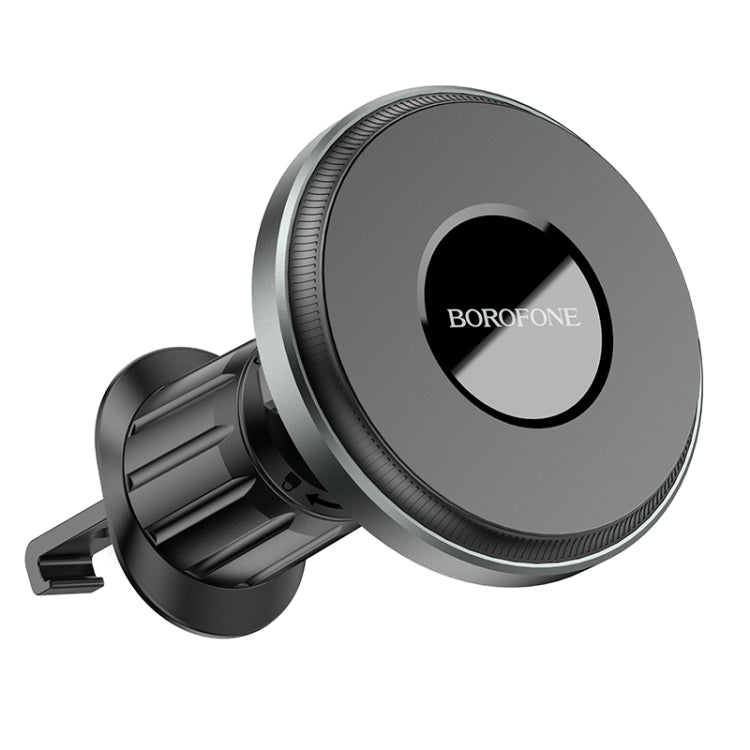 Borofone BH77 Seaside Air Outlet Ring Magnetic Car Holder(Metal Grey) - Car Holders by Borofone | Online Shopping South Africa | PMC Jewellery