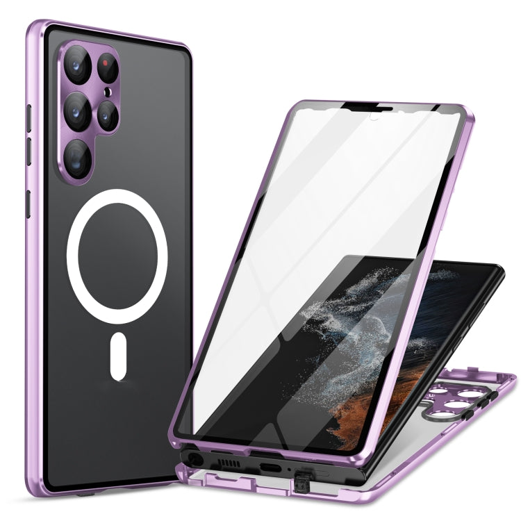 For Samsung Galaxy S22 Ultra 5G Lens Protector MagSafe Double Sided Magnetic Phone Case (Purple) - Galaxy S22 Ultra 5G Cases by PMC TechLife | Online Shopping South Africa | PMC TechLife