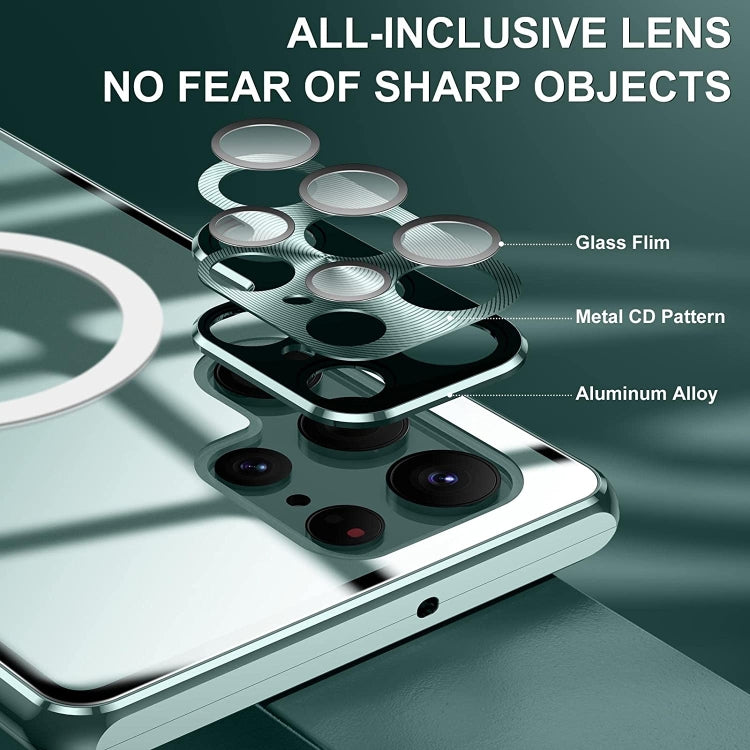 For Samsung Galaxy S22 Ultra 5G Lens Protector MagSafe Double Sided Magnetic Phone Case(Green) - free shipping - PMC TechLife - Order now!