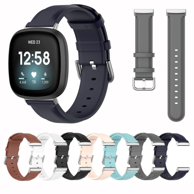 For Fitbit Versa 3 / Sense Genuine Leather Watch Band(Grey) - free shipping - PMC TechLife - Order now!