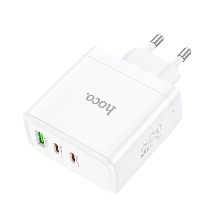 hoco N30 Glory PD 65W USB+ Dual USB-C/Type-C Interface Fast Charge Charger, EU Plug(White) - free shipping - PMC TechLife - Order now!