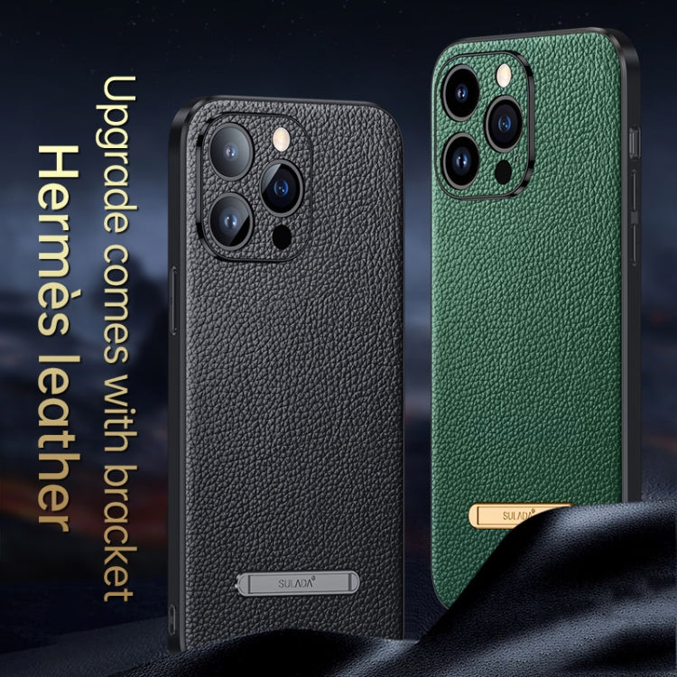 For iPhone 14 Plus SULADA Famous Artisan Series Litchi Leather PC + TPU Phone Case(Brown) - iPhone 14 Plus Cases by SULADA | Online Shopping South Africa | PMC TechLife | Buy Now Pay Later Mobicred