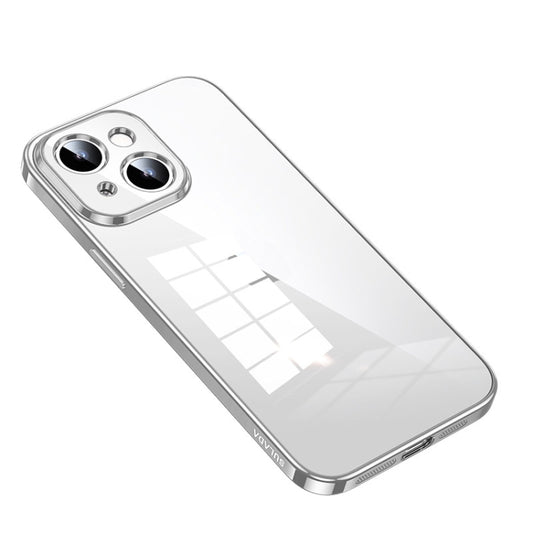 For iPhone 14 SULADA Shine Through Series Plating TPU Transparent Phone Protective Case(Silver) - iPhone 14 Cases by SULADA | Online Shopping South Africa | PMC Jewellery