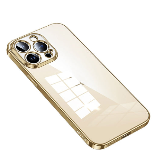 For iPhone 14 Pro SULADA Shine Through Series Plating TPU Transparent Phone Protective Case(Gold) - iPhone 14 Pro Cases by SULADA | Online Shopping South Africa | PMC Jewellery