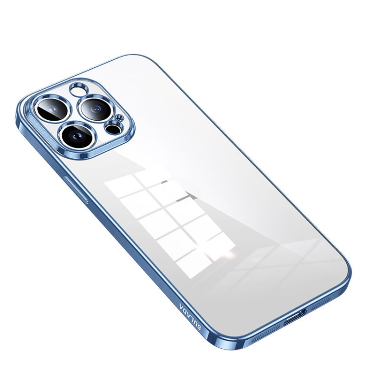 For iPhone 14 Pro SULADA Shine Through Series Plating TPU Transparent Phone Protective Case(Sierra Blue) - iPhone 14 Pro Cases by SULADA | Online Shopping South Africa | PMC Jewellery