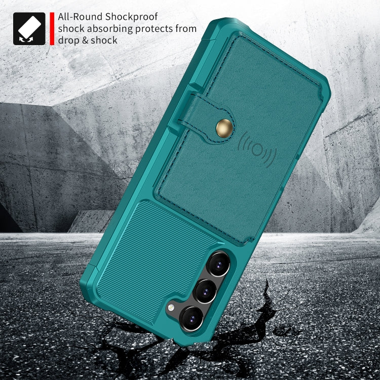 For Samsung Galaxy S23 5G Magnetic Wallet Card Bag Leather Phone Case(Cyan) - free shipping - PMC TechLife - Order now!
