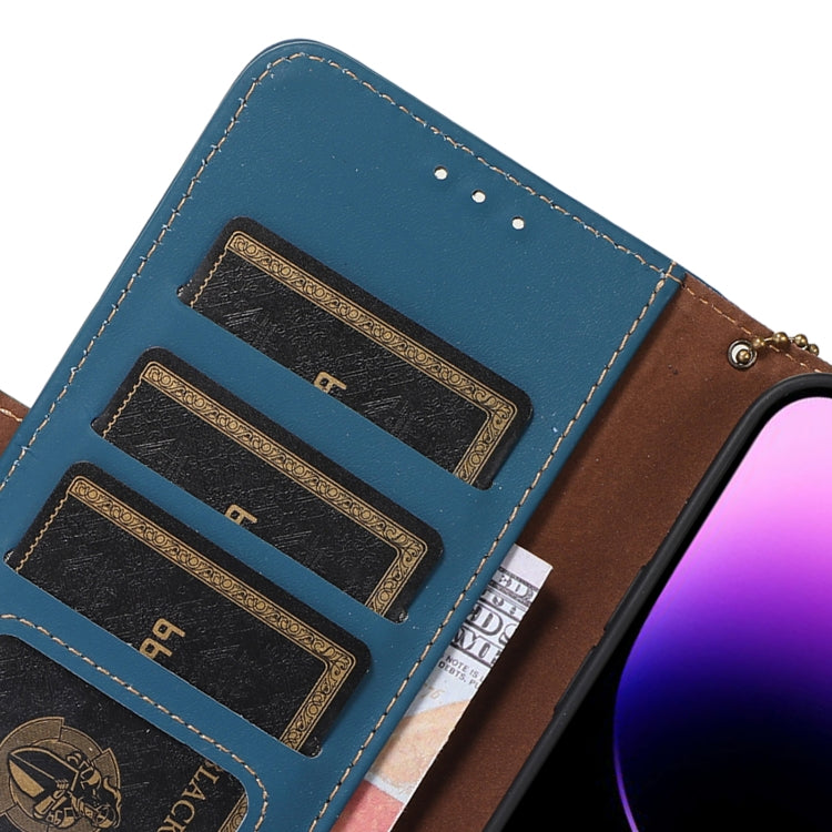 For Samsung Galaxy S22 Ultra 5G Genuine Leather Magnetic RFID Leather Phone Case(Blue) - free shipping - PMC TechLife - Order now!