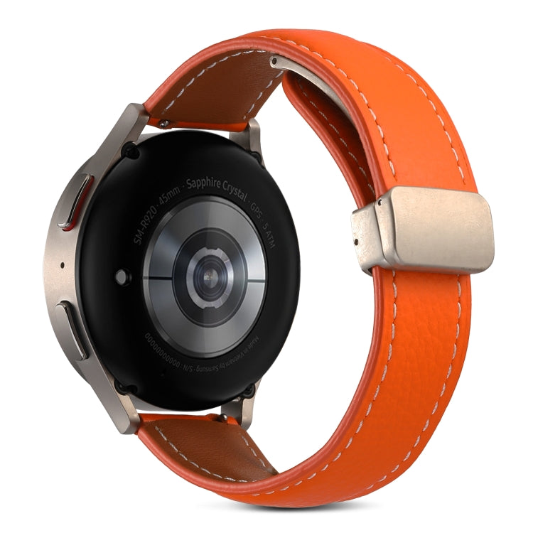 For Coros Pace 2/Coros Apex 42mm Universal Folding Buckle Genuine Leather Watch Band(Orange) - free shipping - PMC TechLife - Order now!