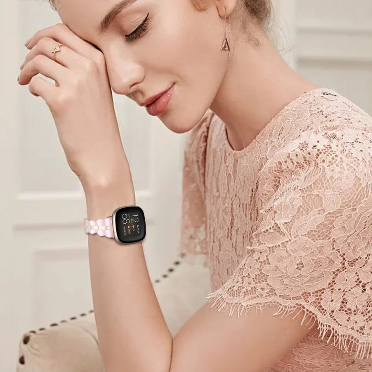 For Fitbit Versa 4 / Sense 2 Universal Rhombus Resin Watch Band(Mermaid Pink) - free shipping - PMC TechLife - Order now!