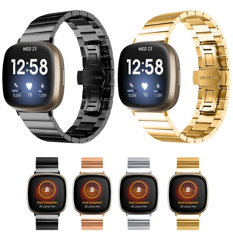 For Fitbit Versa 3 / Sense Universal Butterfly Buckle Metal Watch Band(Gold) - free shipping - PMC TechLife - Order now!