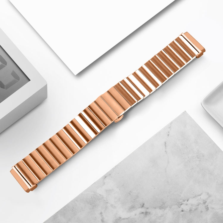 For Fitbit Versa 4 / Sense 2 Universal Butterfly Buckle Metal Watch Band(Rose Gold) - free shipping - PMC TechLife - Order now!