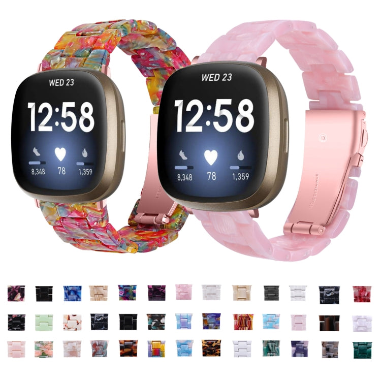 For Fitbit Versa 4 / Sense 2 Universal Resin Watch Band(Dark Black Pink) - free shipping - PMC TechLife - Order now!