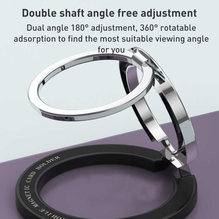Car Magnetic Dual Axis Ring Phone Holder(Bright Purple) - Ring Holder by PMC TechLife | Online Shopping South Africa | PMC TechLife