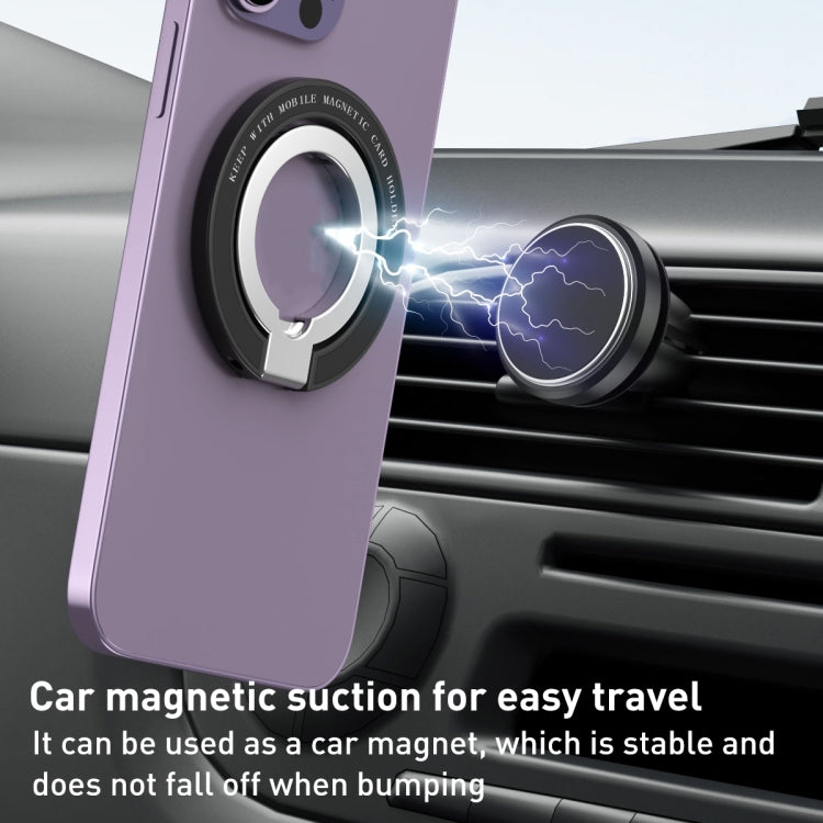 Car Magnetic Dual Axis Ring Phone Holder(Frosted Black) - Ring Holder by PMC Jewellery | Online Shopping South Africa | PMC Jewellery