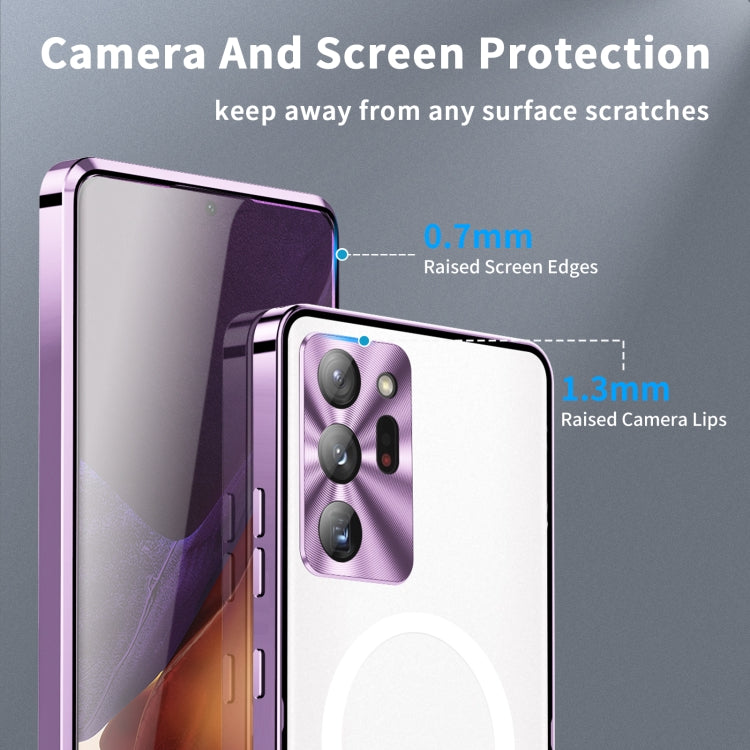 For Samsung Galaxy Note20 Ultra MagSafe Frosted Metal Phone Case(Purple) - Galaxy Note20 Ultra Cases by PMC TechLife | Online Shopping South Africa | PMC TechLife