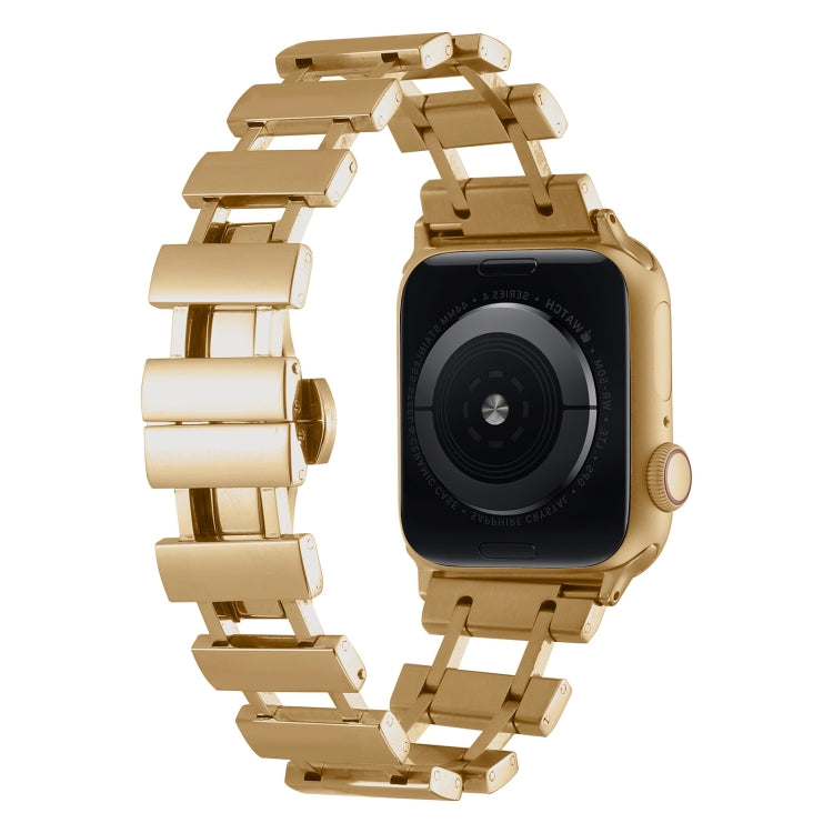 Hollow Stainless Steel Watch Band For Apple Watch Series 8&7 41mm / SE 2&6&SE&5&4 40mm / 3&2&1 38mm(Gold) - free shipping - PMC TechLife - Order now!