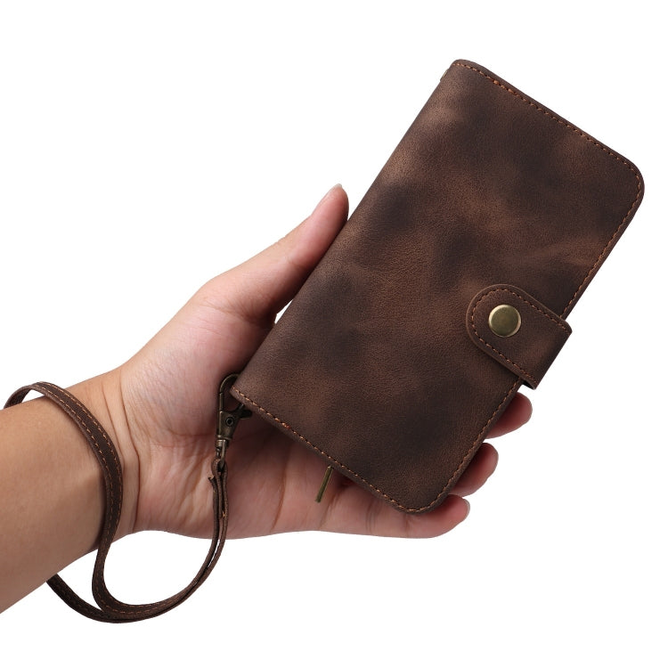 For Samsung Galaxy S23 Ultra 5G Multifunctional Card Slot Zipper Wallet Leather Phone Case(Brown) - free shipping - PMC TechLife - Order now!